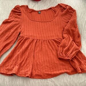 SHEIN Rust Textured Blouse